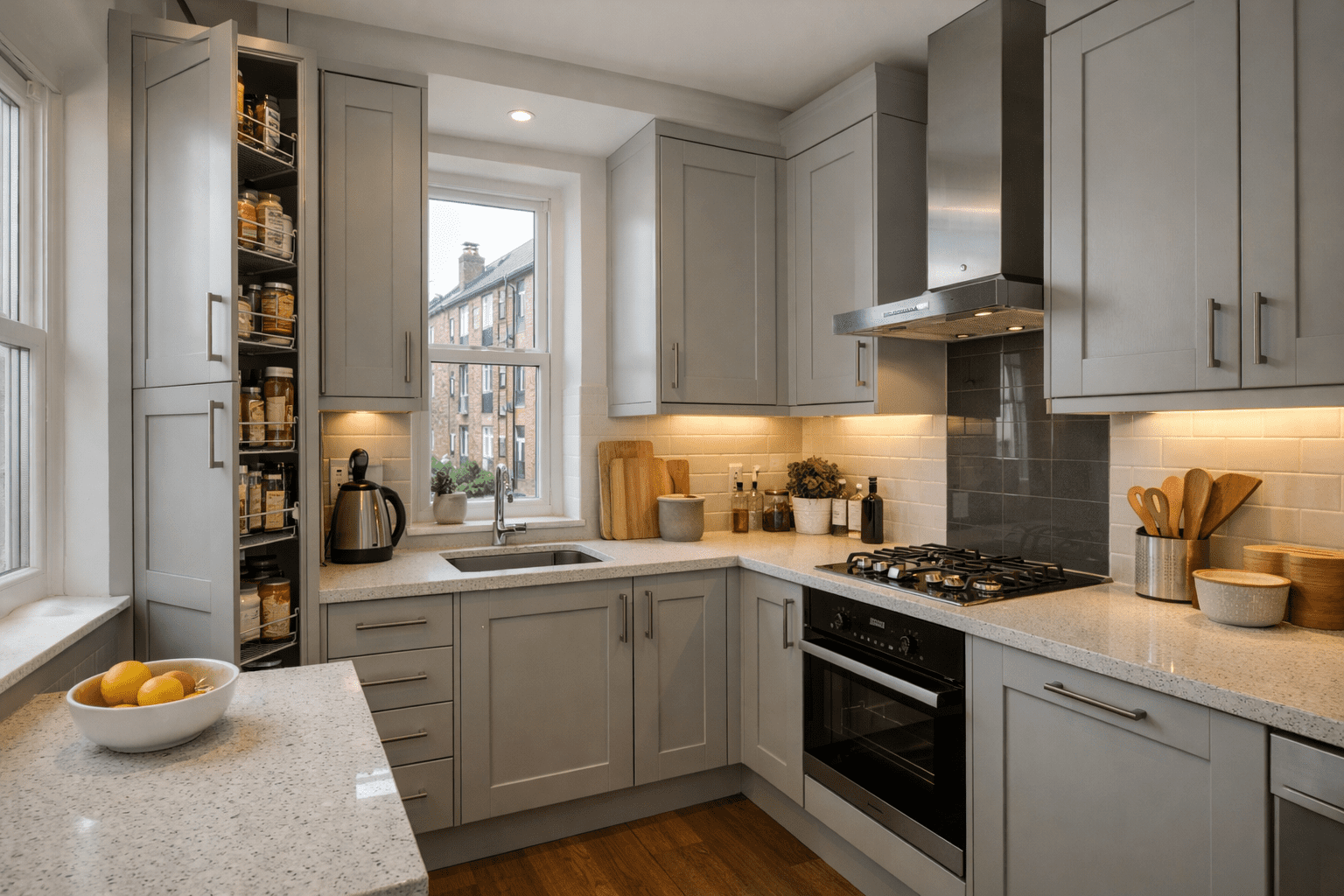 Small Fitted Kitchens Glasgow - Smart Space Saving Ideas - Fully Fitted ...